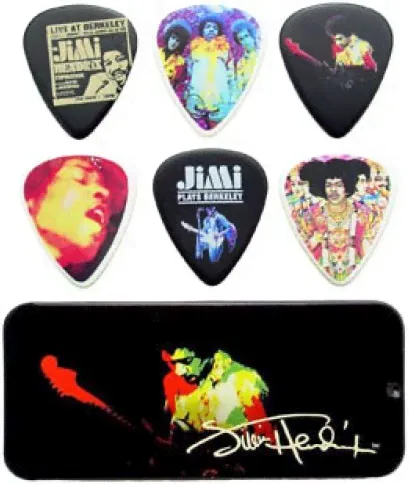 Dunlop JН-PT04Н Band of Gypsys Pick Tin - набор медиаторов в жестяном футляре, жесткие, 12 шт